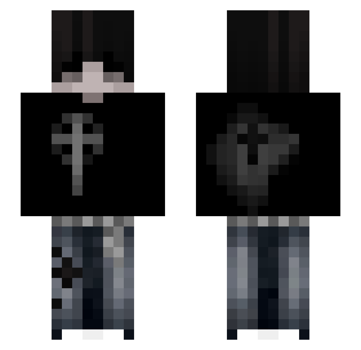 Skellerzzzz Minecraft skin, front and back view