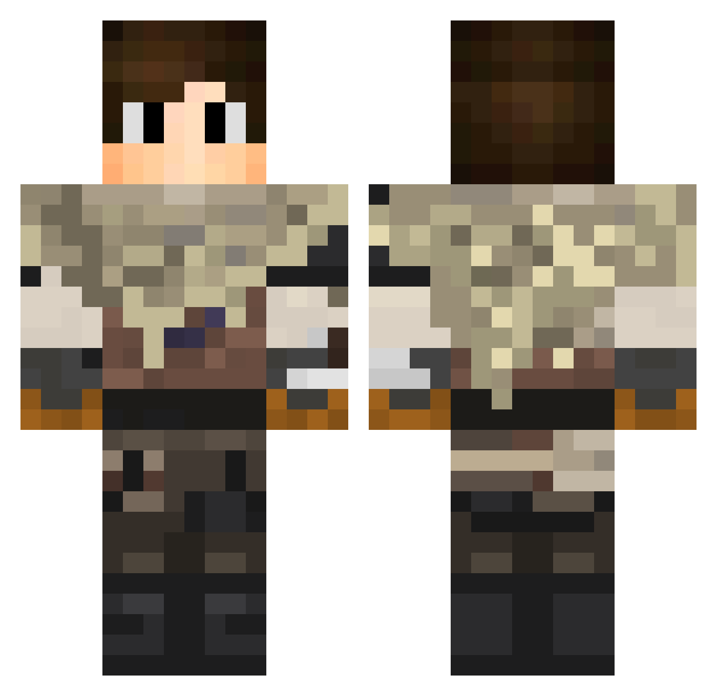Kathek262 Minecraft skin, front and back view