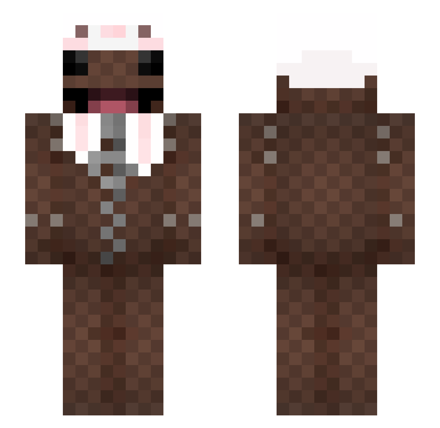 BunnyHi Minecraft skin, front and back view