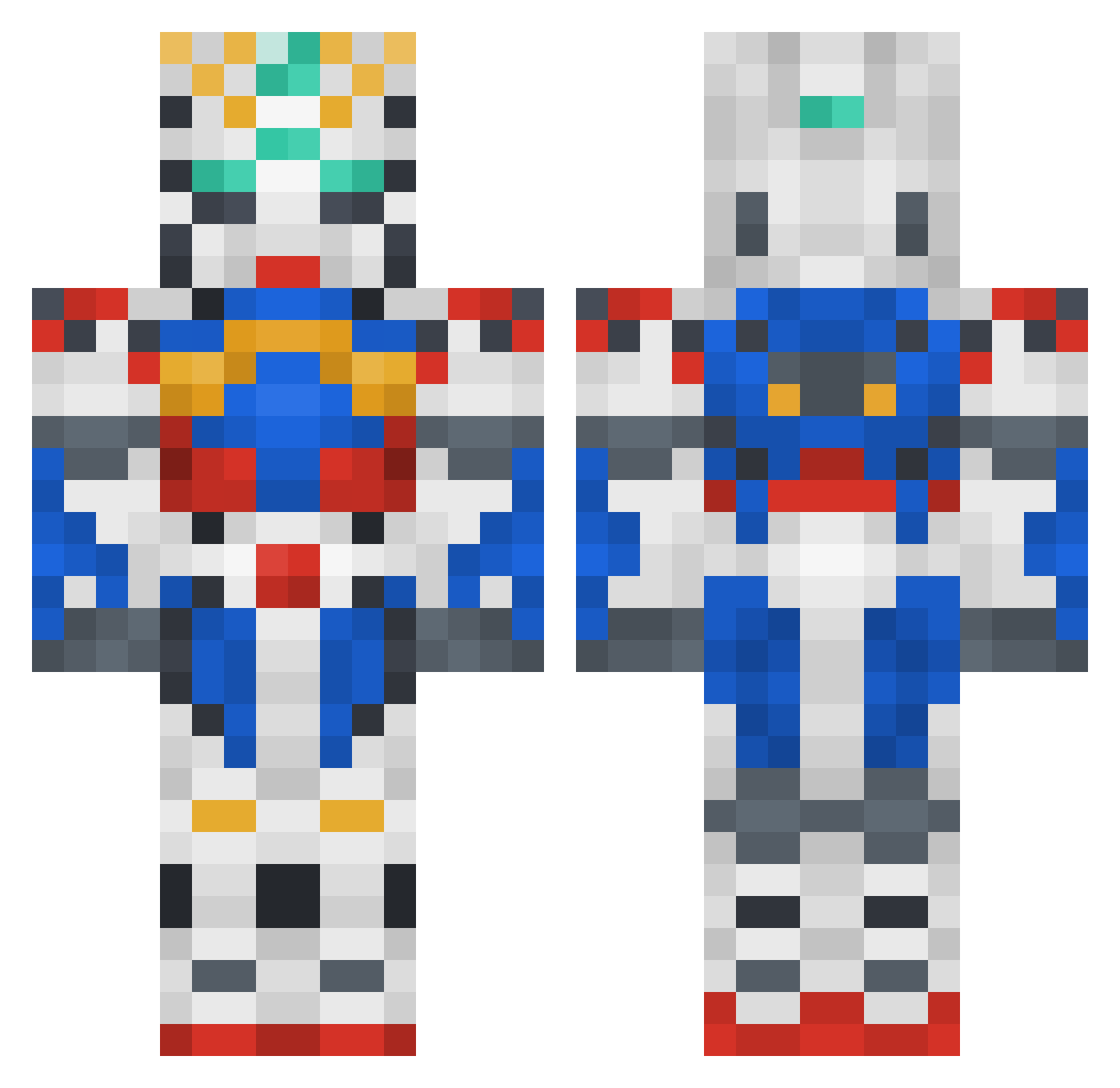 DayKnee Minecraft skin, front and back view