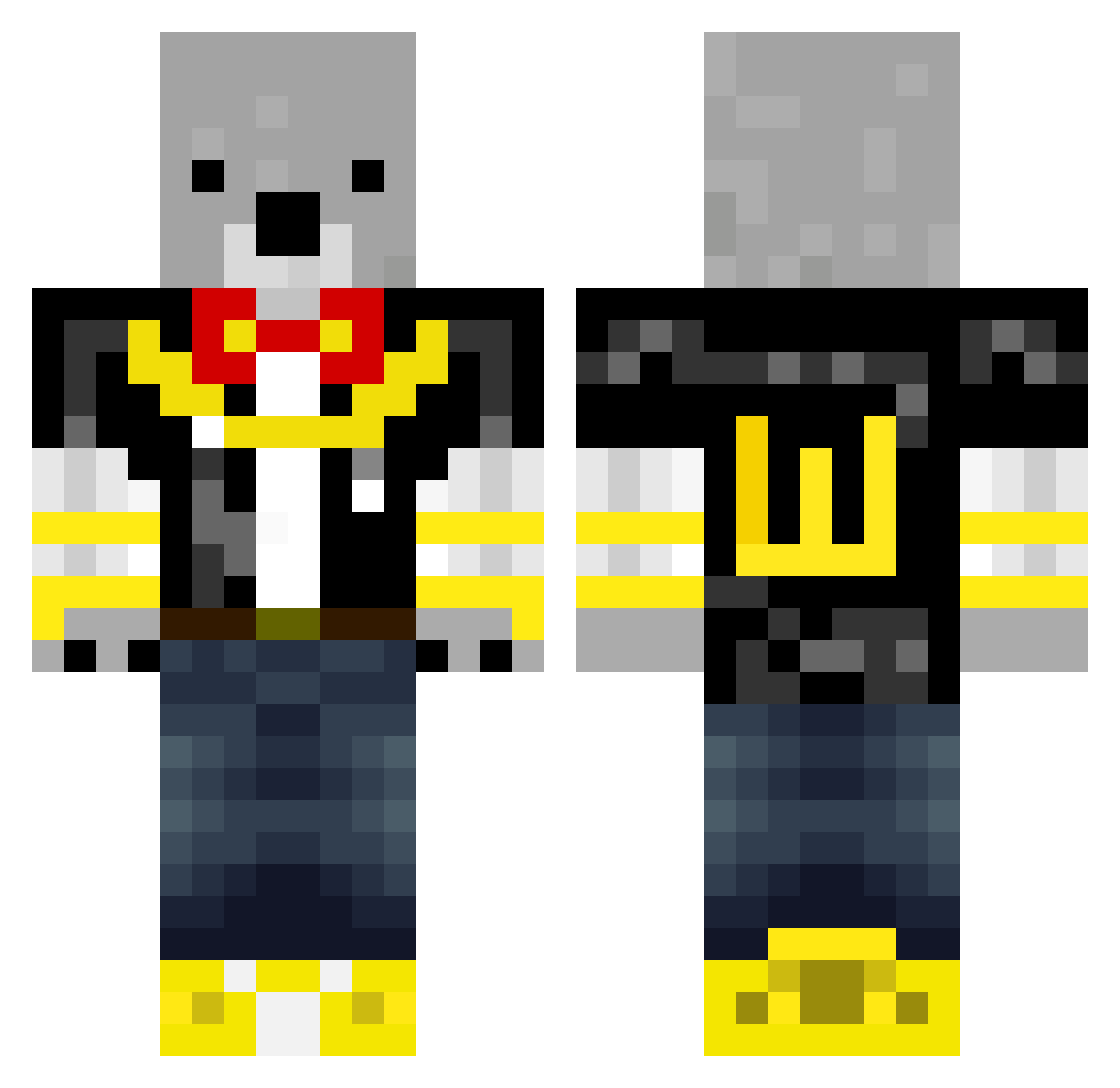 Concision Minecraft skin, front and back view
