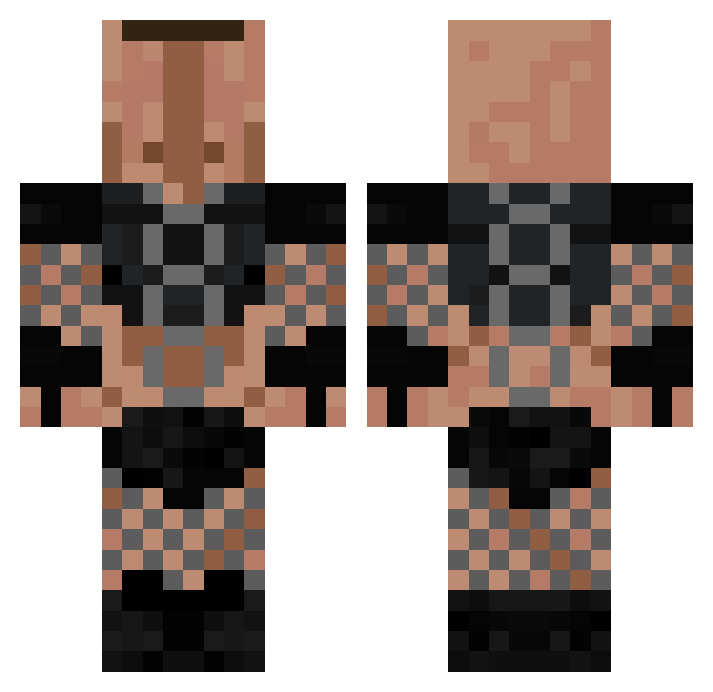 Pallastorus Minecraft skin, front and back view