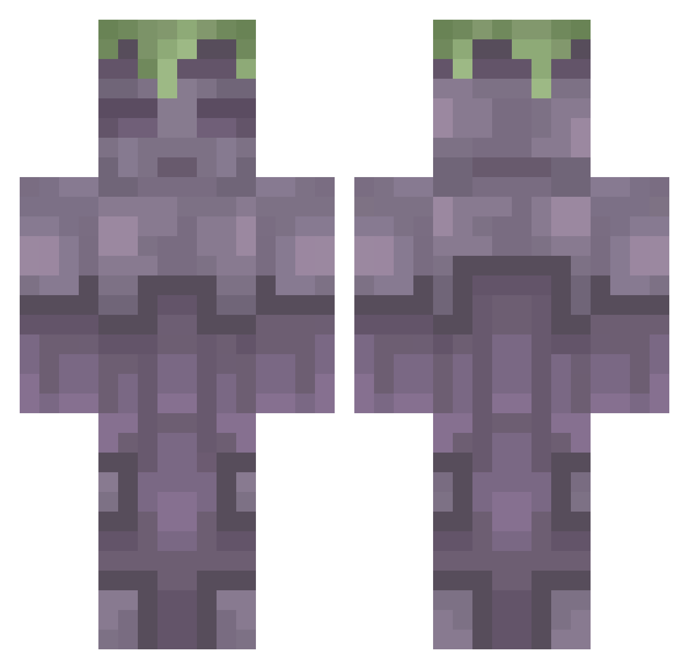 Craggs Minecraft skin, front and back view