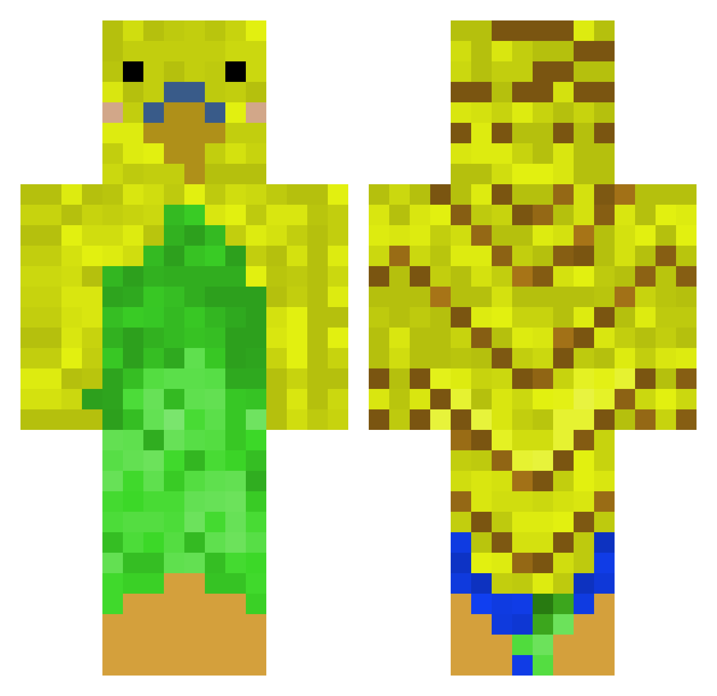 CollectiveS Minecraft skin, front and back view