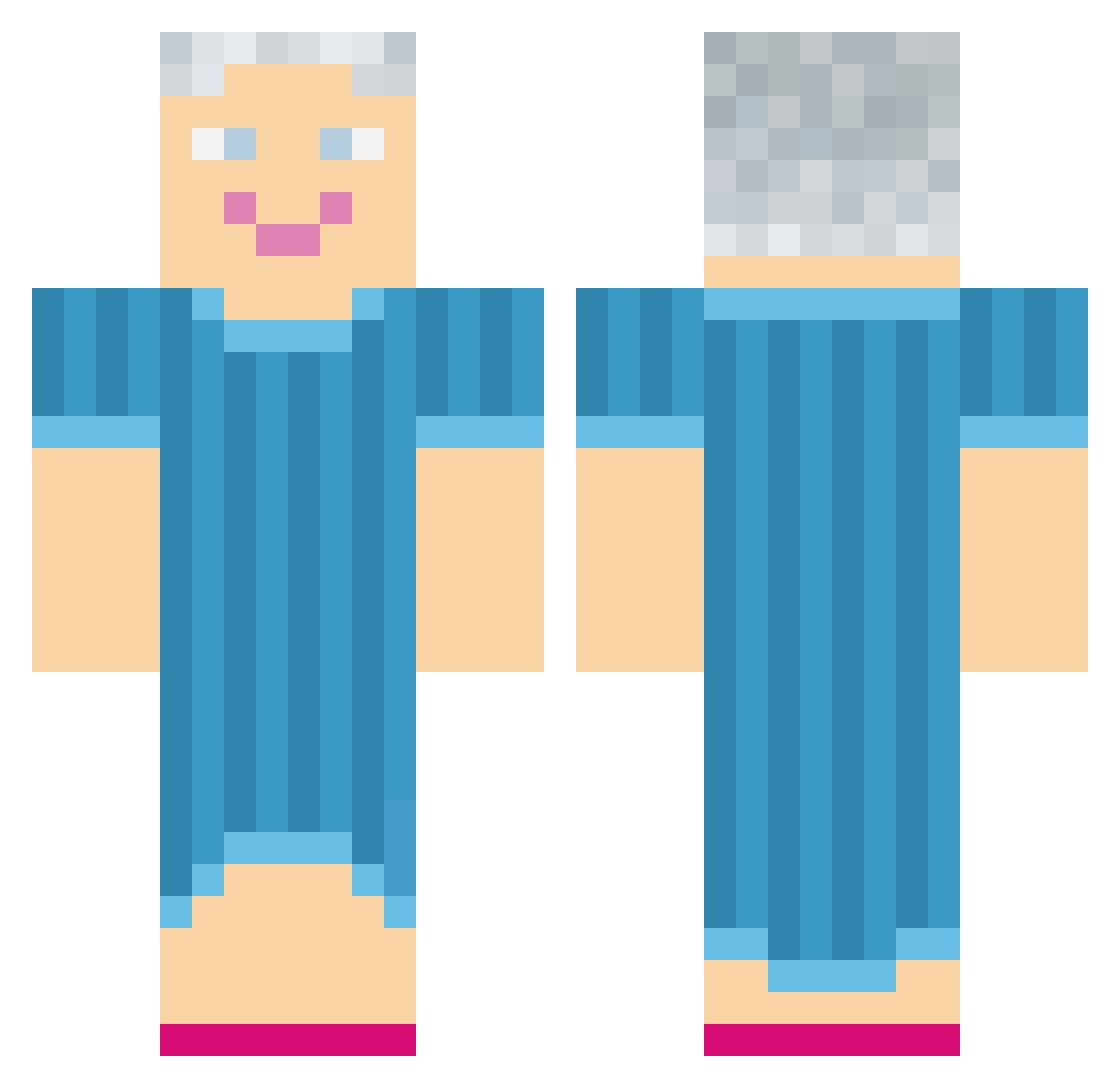 BabickaKorenarka Minecraft skin, front and back view