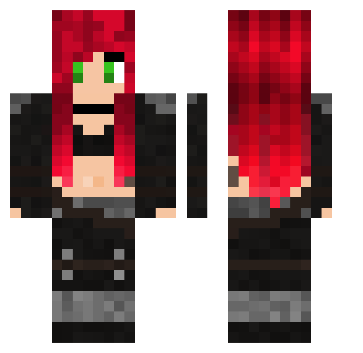 Microthorn Minecraft skin, front and back view