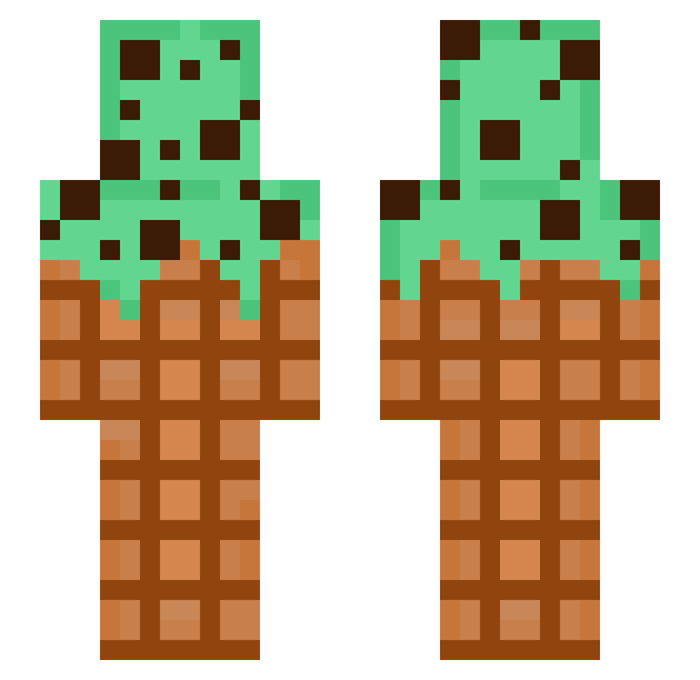 IcyScream Minecraft skin, front and back view
