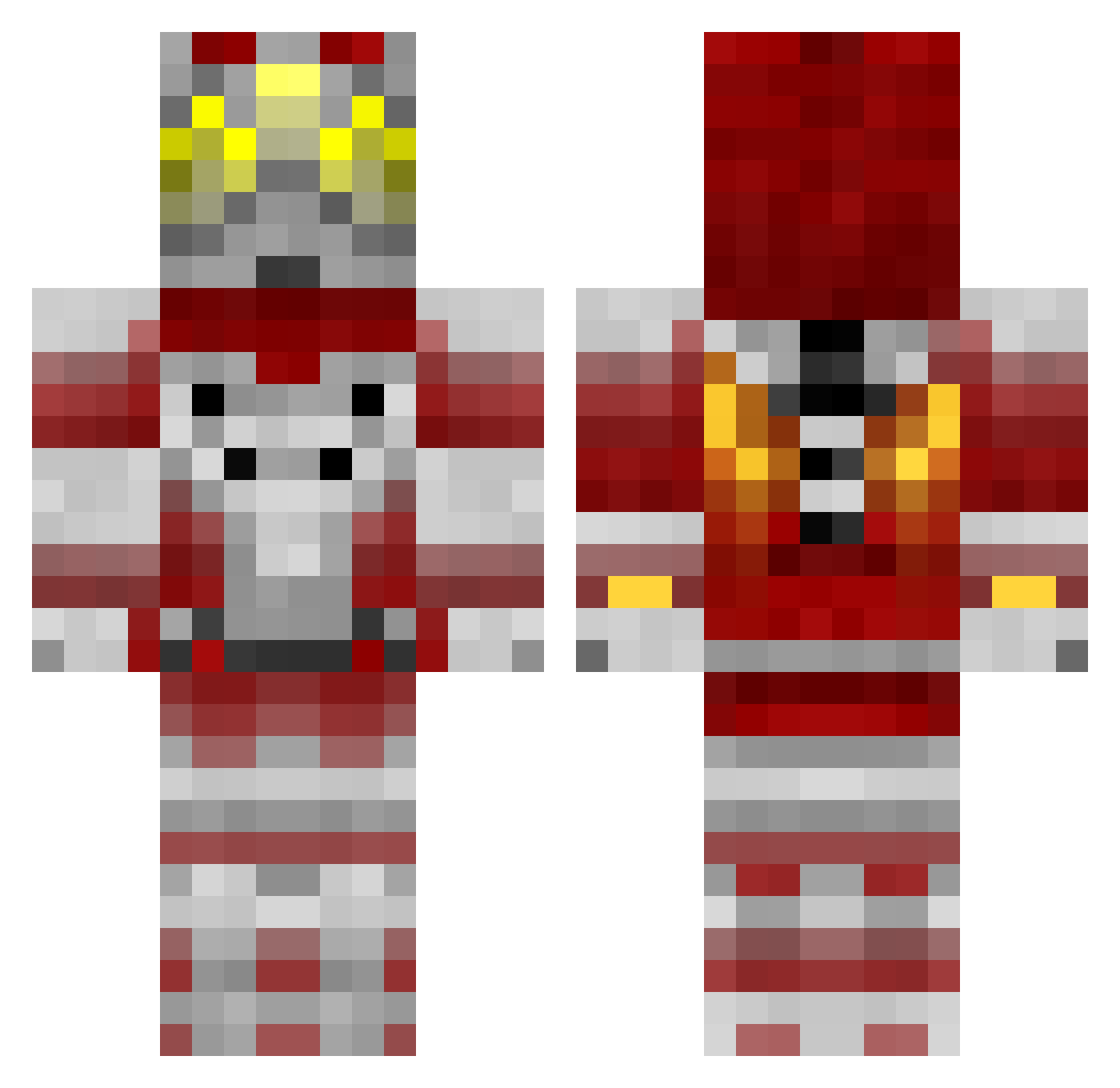 foxythefoxy Minecraft skin, front and back view
