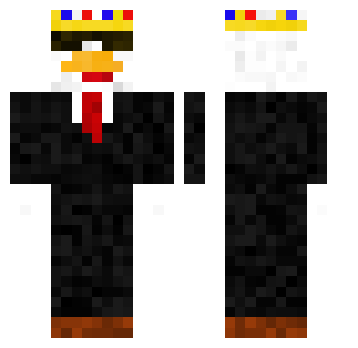 9oo7 Minecraft skin, front and back view