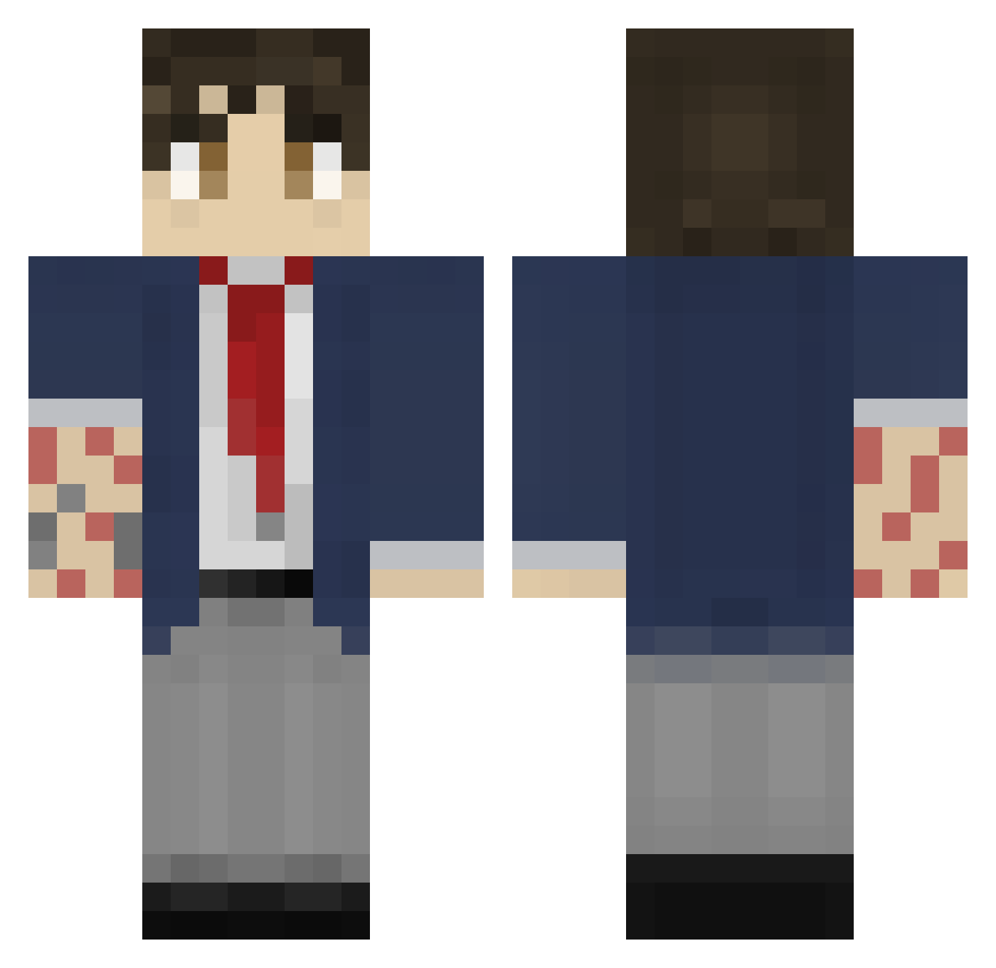 L70s Minecraft skin, front and back view