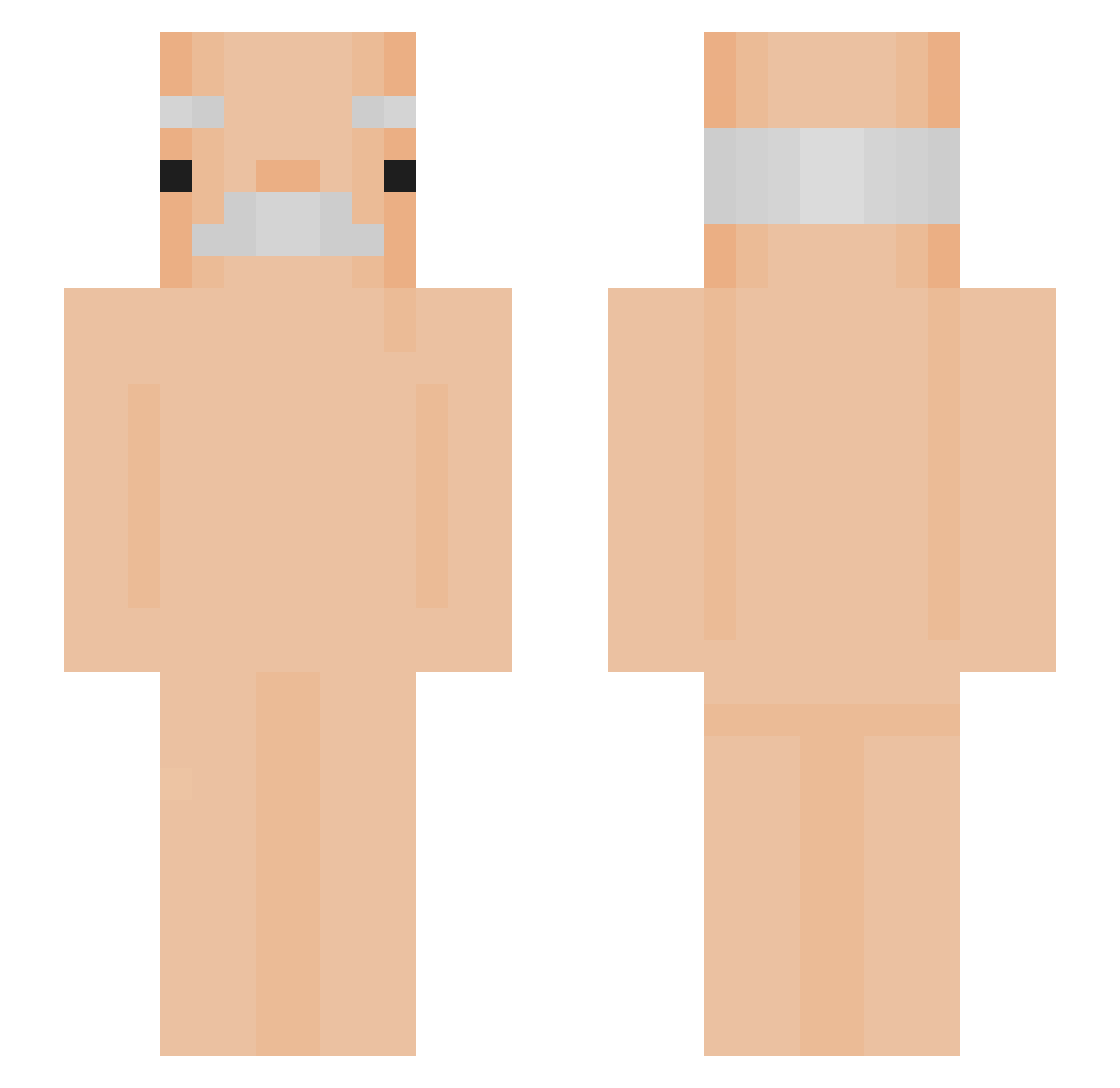 ch3fa Minecraft skin, front and back view