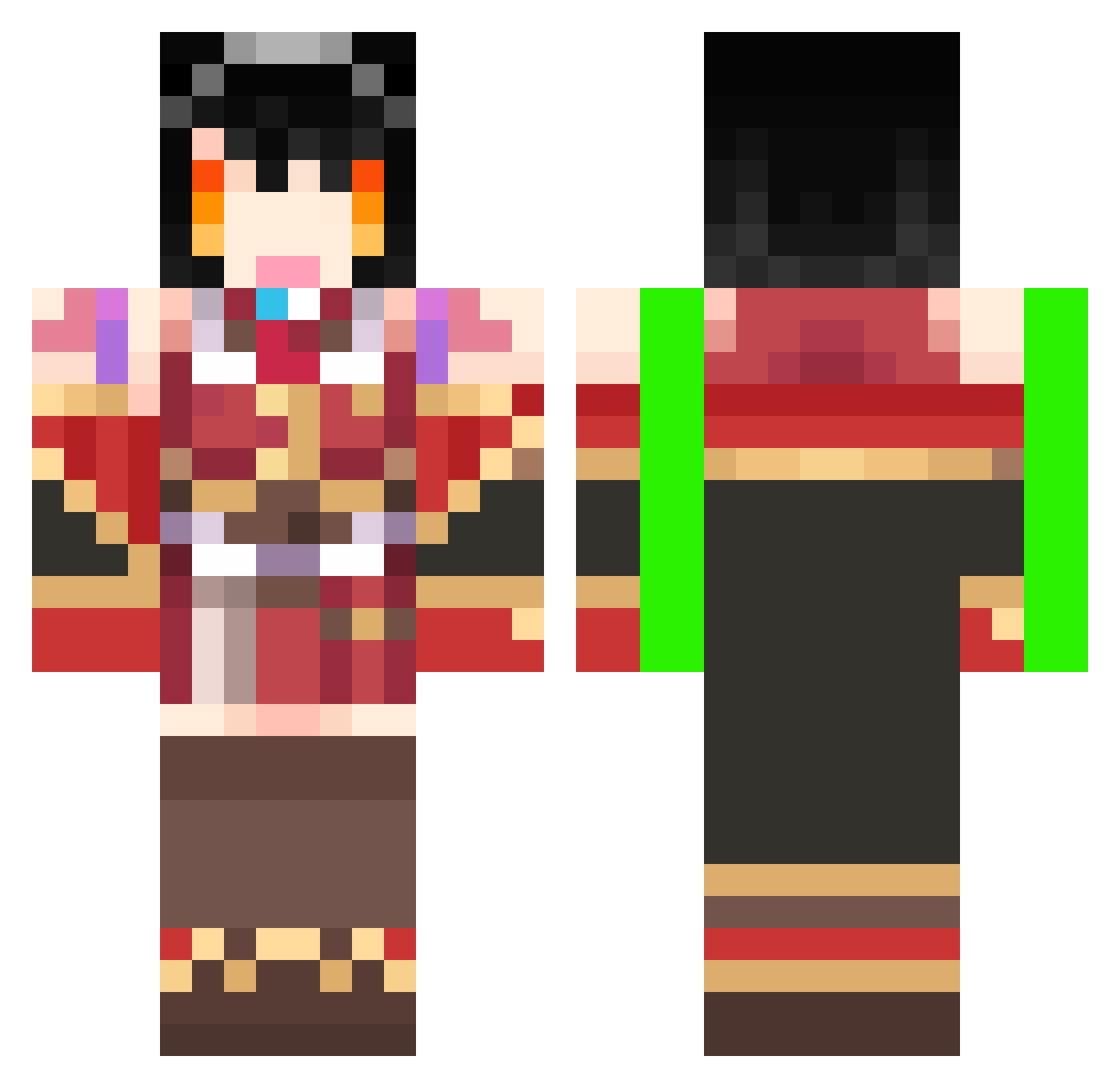 takara727 Minecraft skin, front and back view