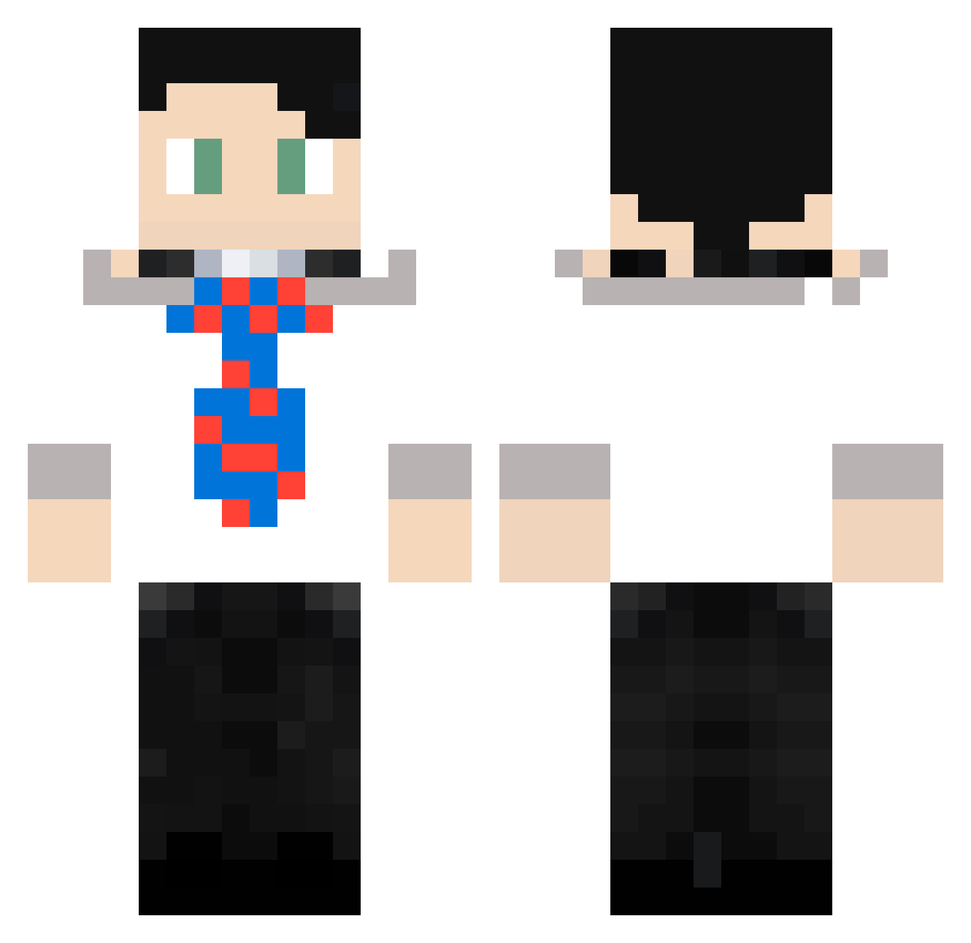 Booba2021 Minecraft skin, front and back view