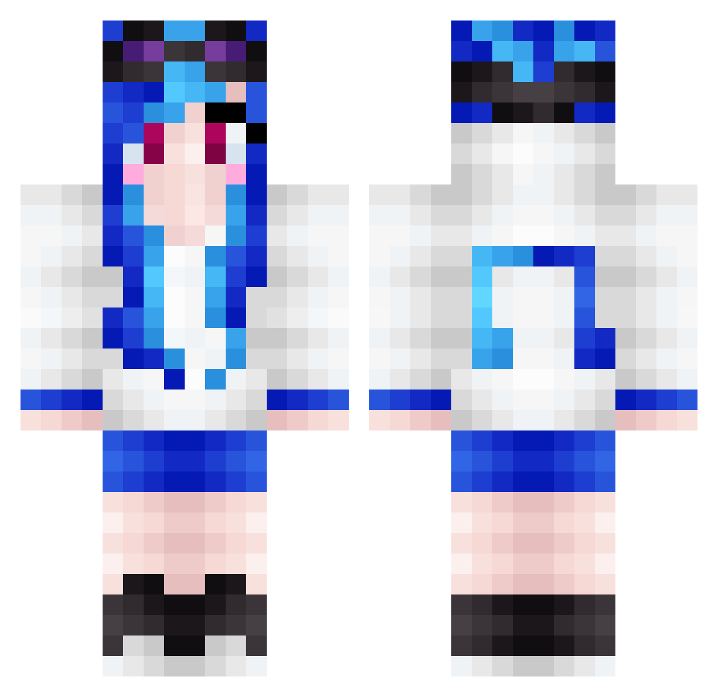 Grangclark Minecraft skin, front and back view
