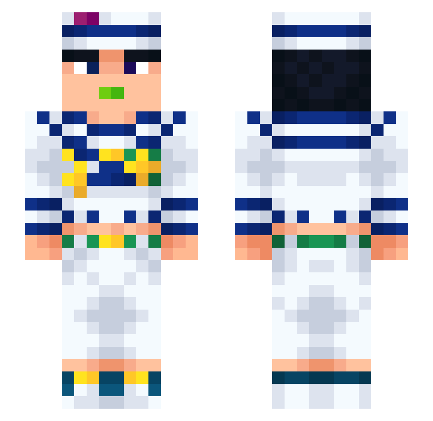 allisfairZG Minecraft skin, front and back view