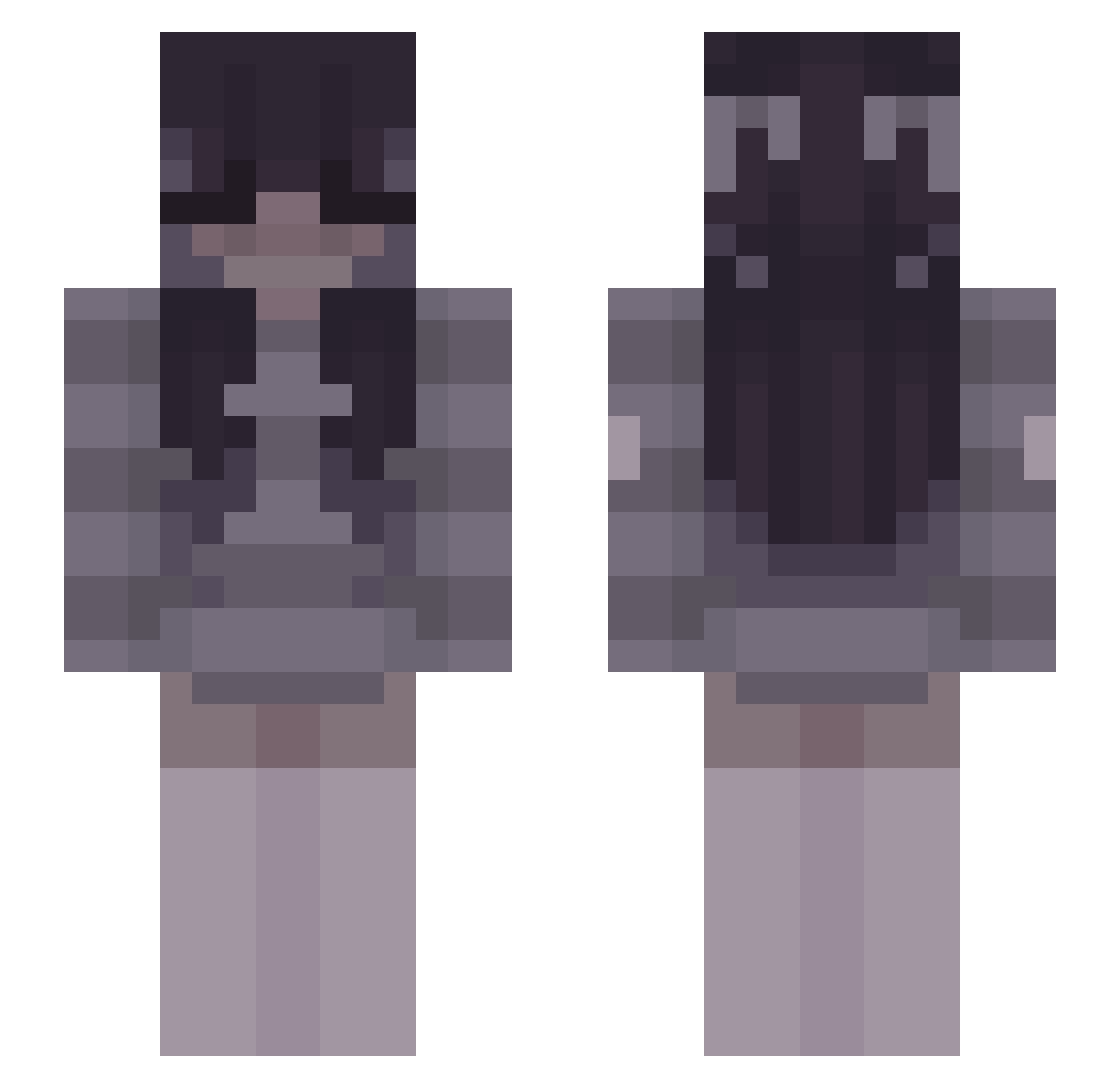 yourstrulylovr Minecraft skin, front and back view