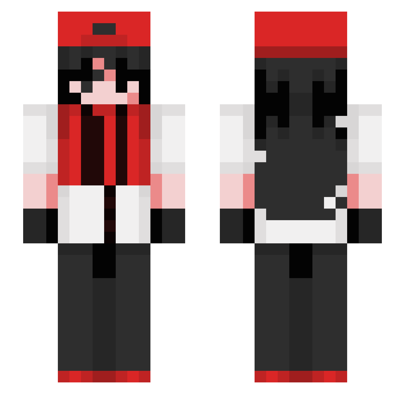 RacknaX2K Minecraft skin, front and back view