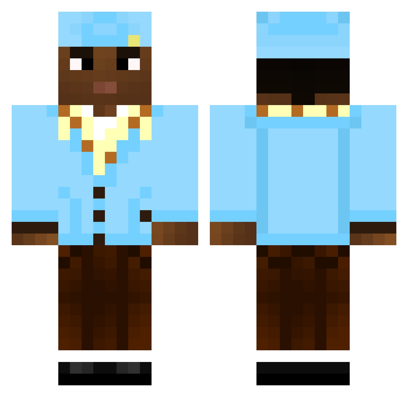 Romain666_ Minecraft skin, front and back view