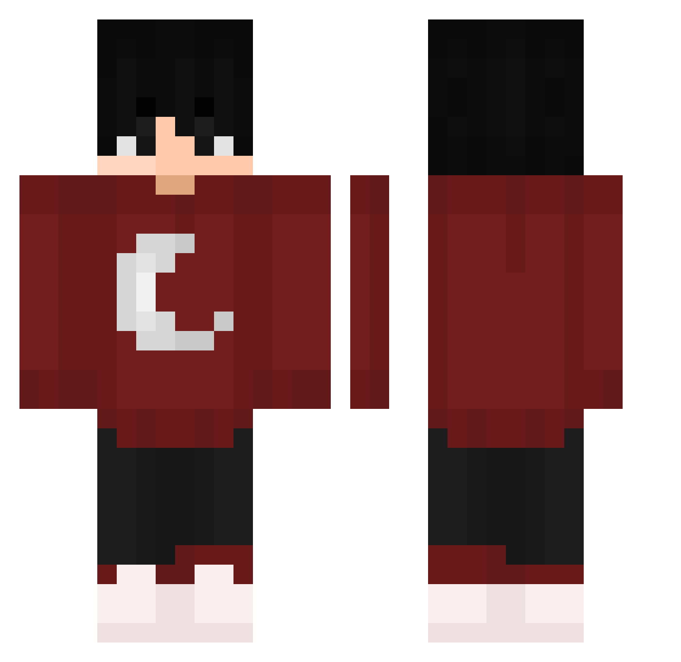 ReiAlemao Minecraft skin, front and back view