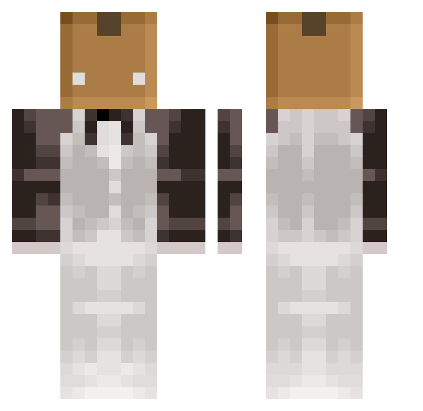 Gaselat10 Minecraft skin, front and back view