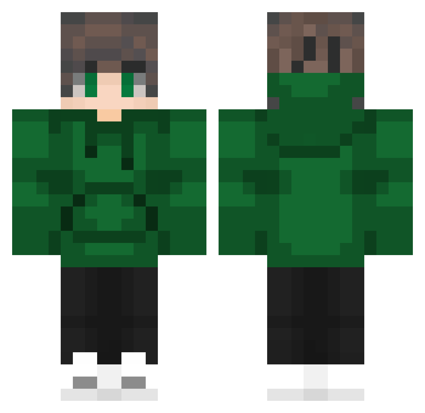 xDumbasX Minecraft skin, front and back view