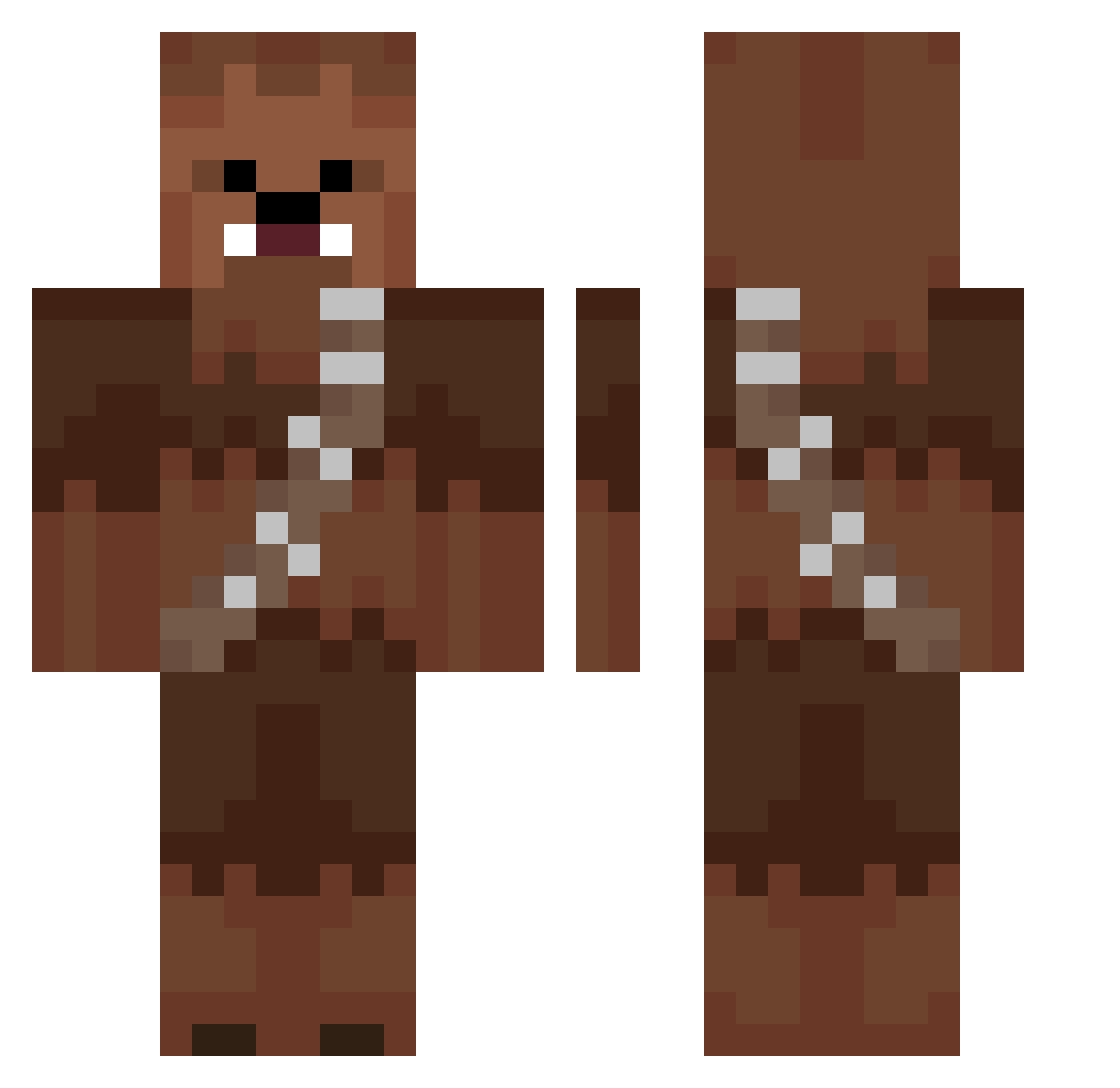 Oricc Minecraft skin, front and back view