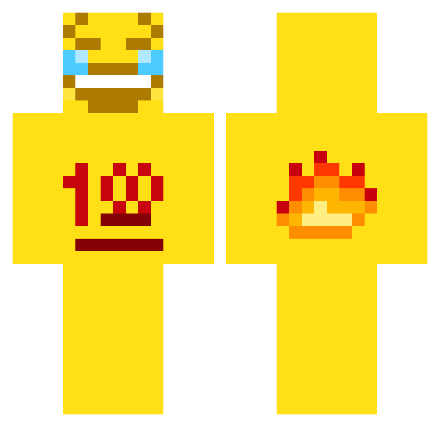 DrSquiggles Minecraft skin, front and back view