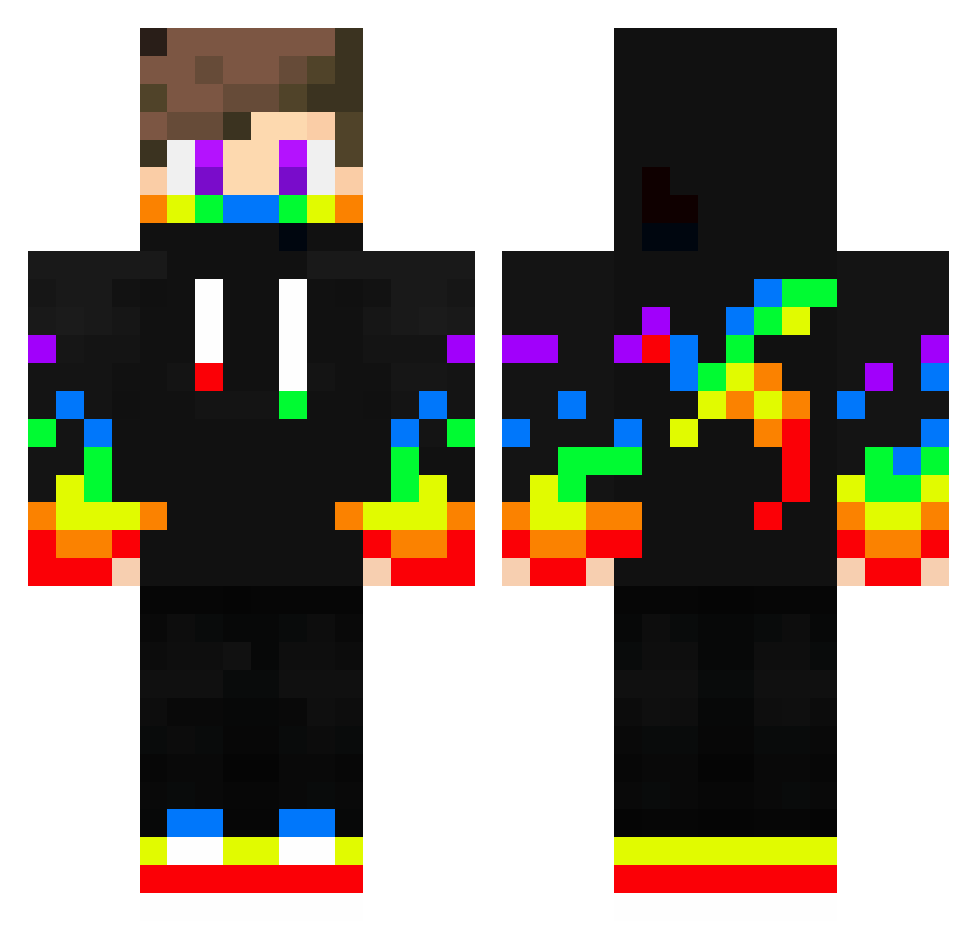 DiRico Minecraft skin, front and back view