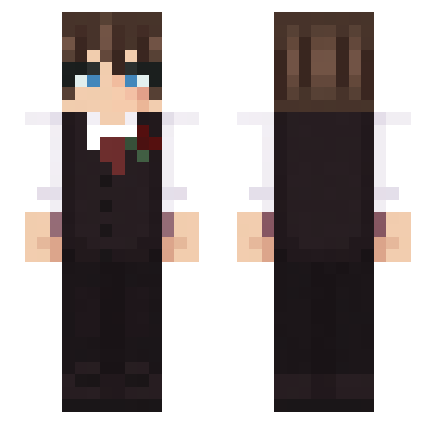 NevinGaming Minecraft skin, front and back view