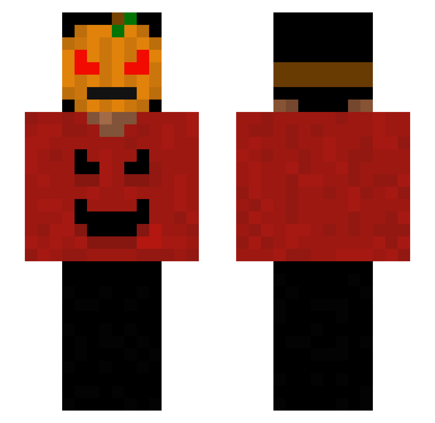 pxrzy Minecraft skin, front and back view