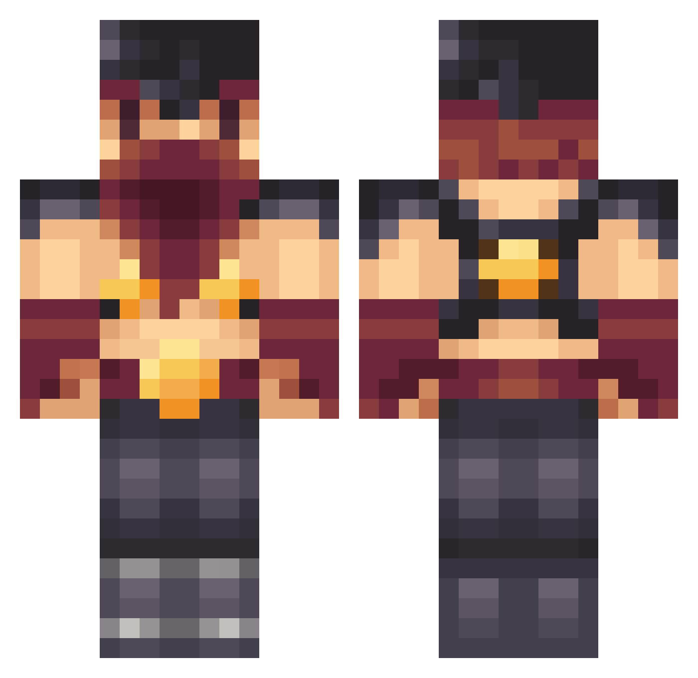 LawnMower86 Minecraft skin, front and back view