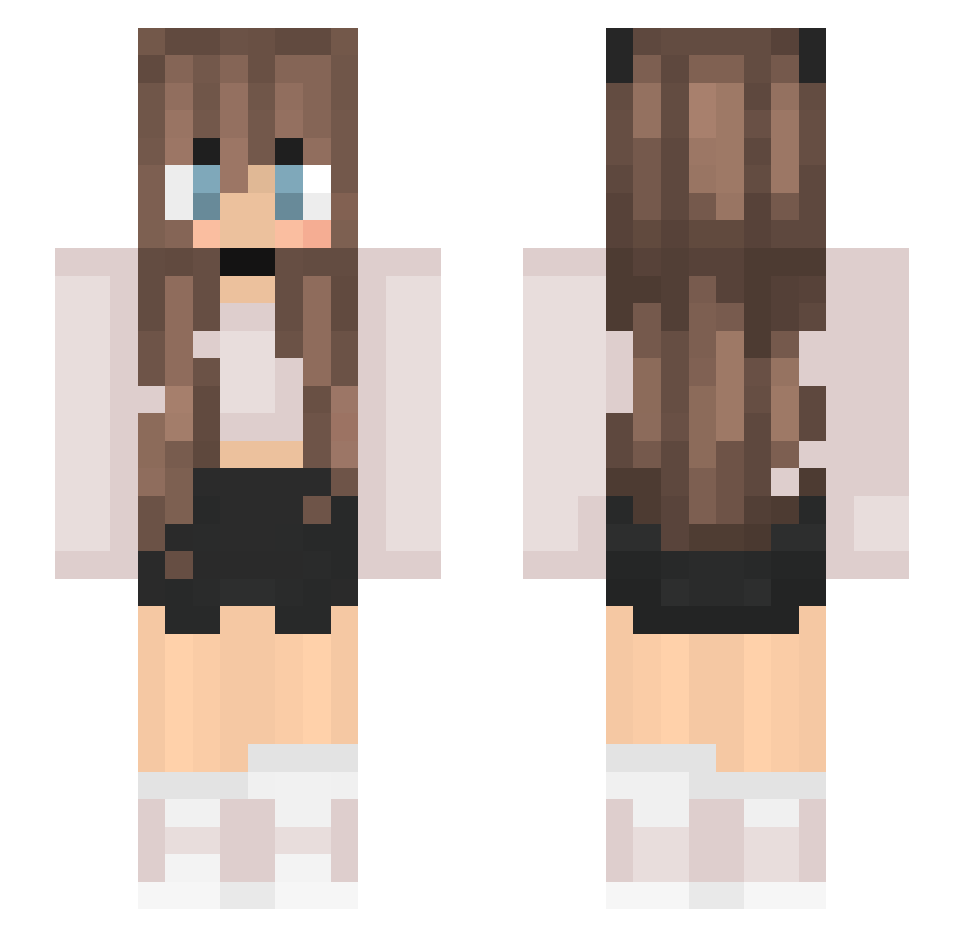 Arceana Minecraft skin, front and back view