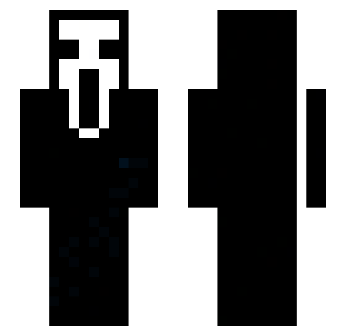 BlvckJvk Minecraft skin, front and back view
