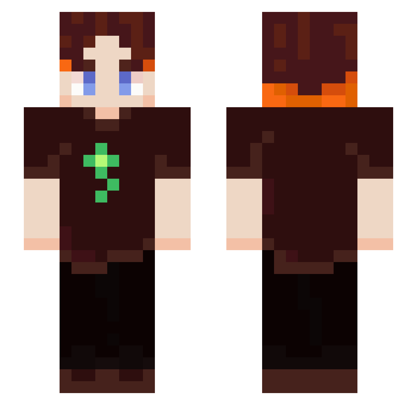 Zeph08 Minecraft skin, front and back view