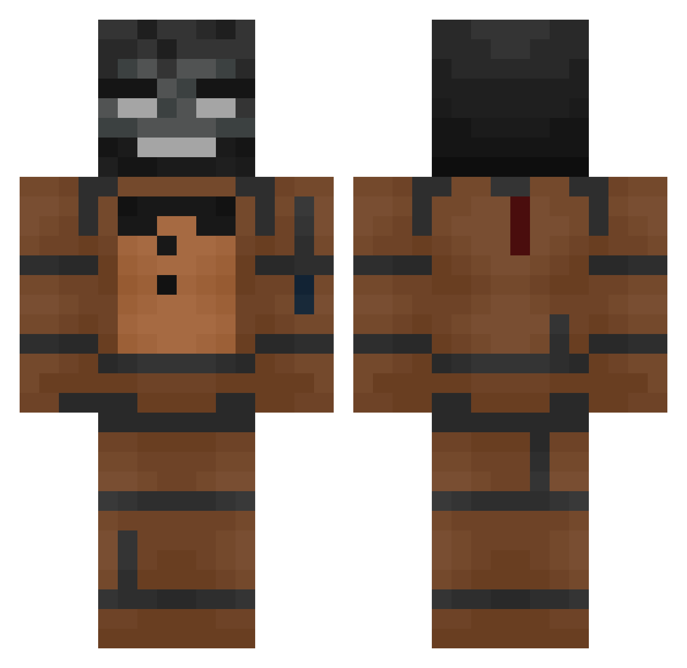 RataRatusa Minecraft skin, front and back view