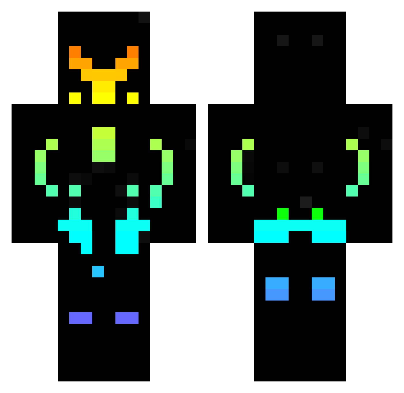 Yudon_Ancestral Minecraft skin, front and back view
