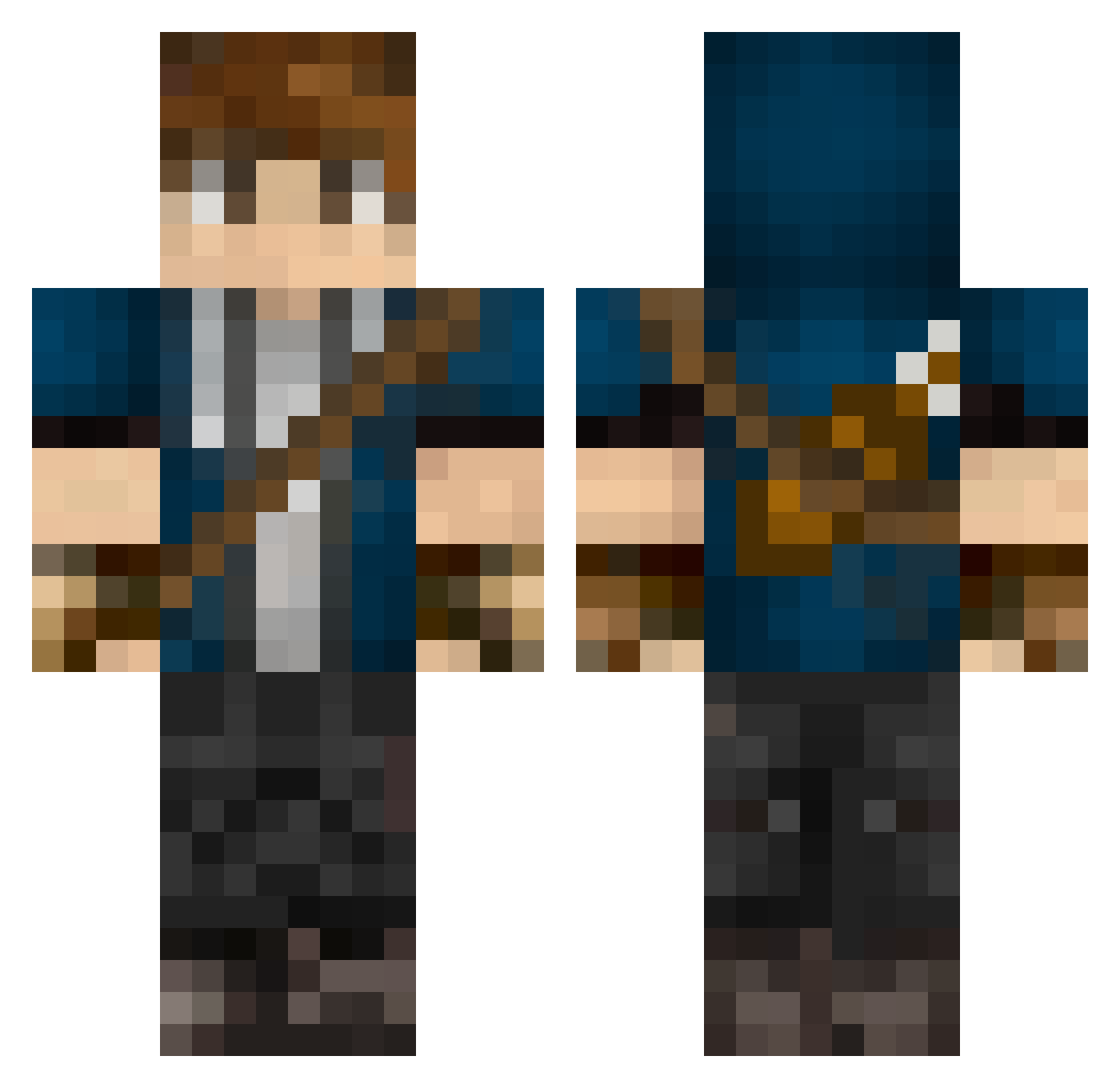 RadioScope Minecraft skin, front and back view