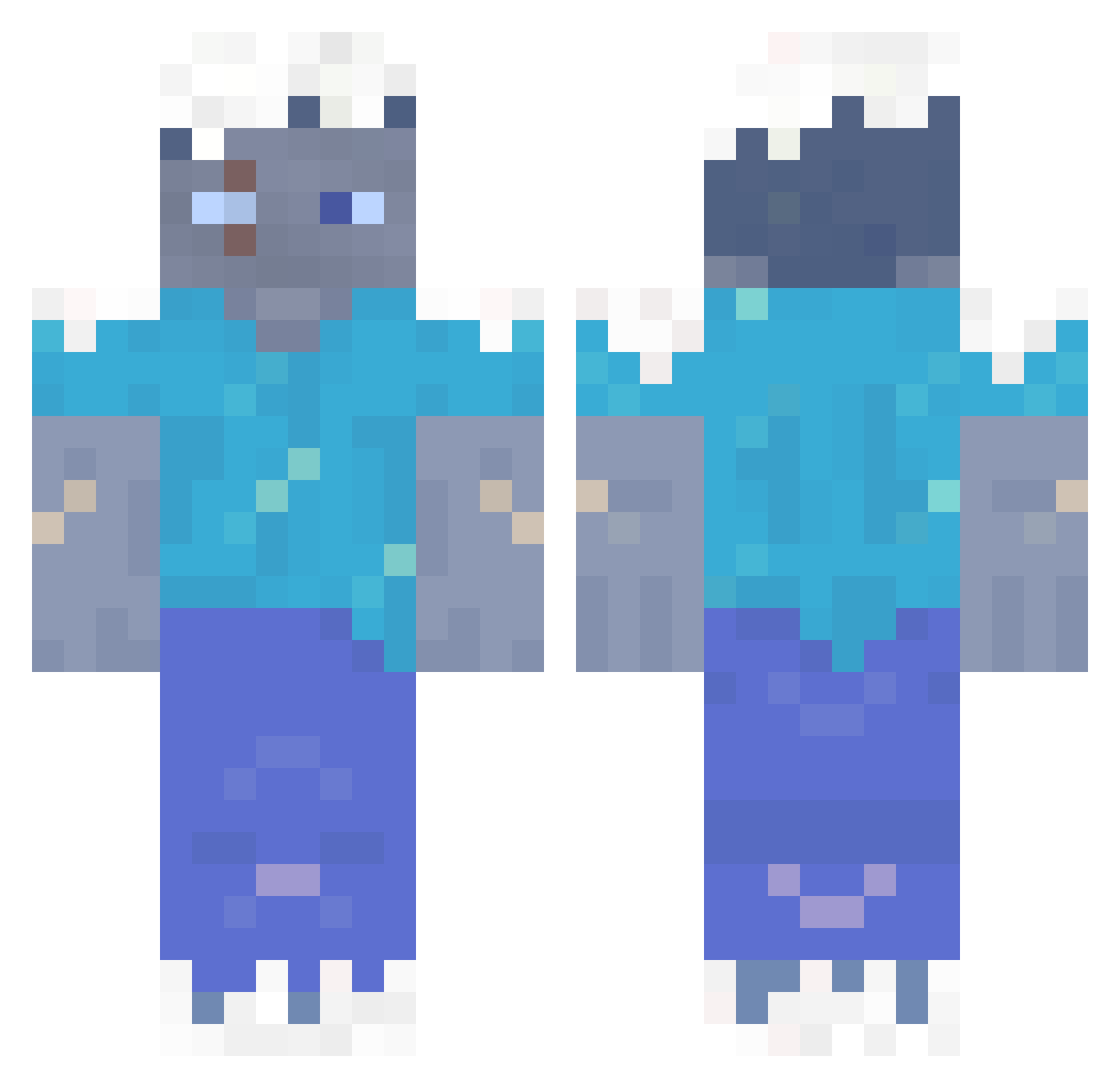 leviivel100 Minecraft skin, front and back view