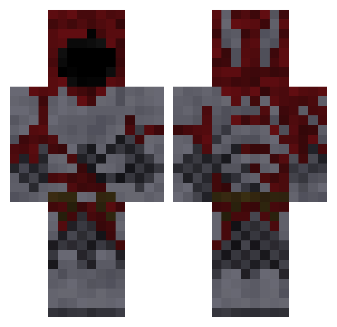 CuddleCannibal Minecraft skin, front and back view