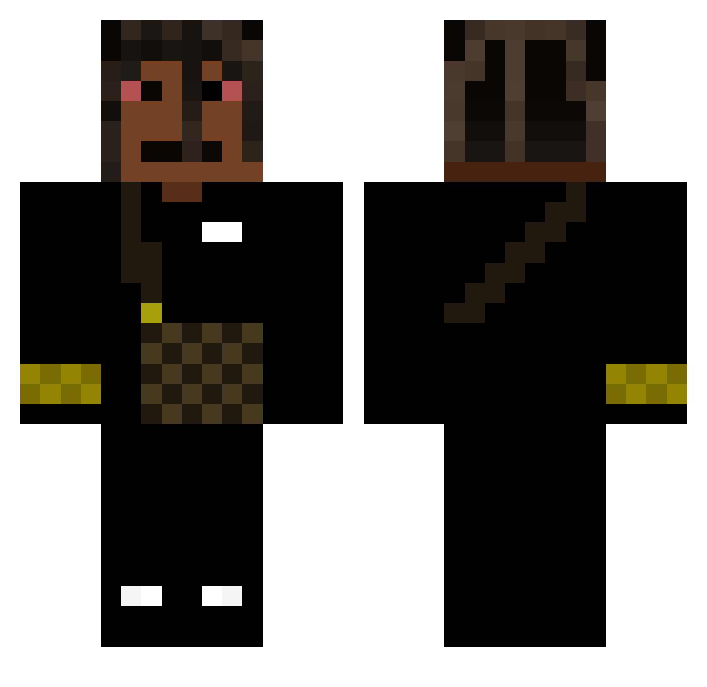 Beuhgeuh Minecraft skin, front and back view