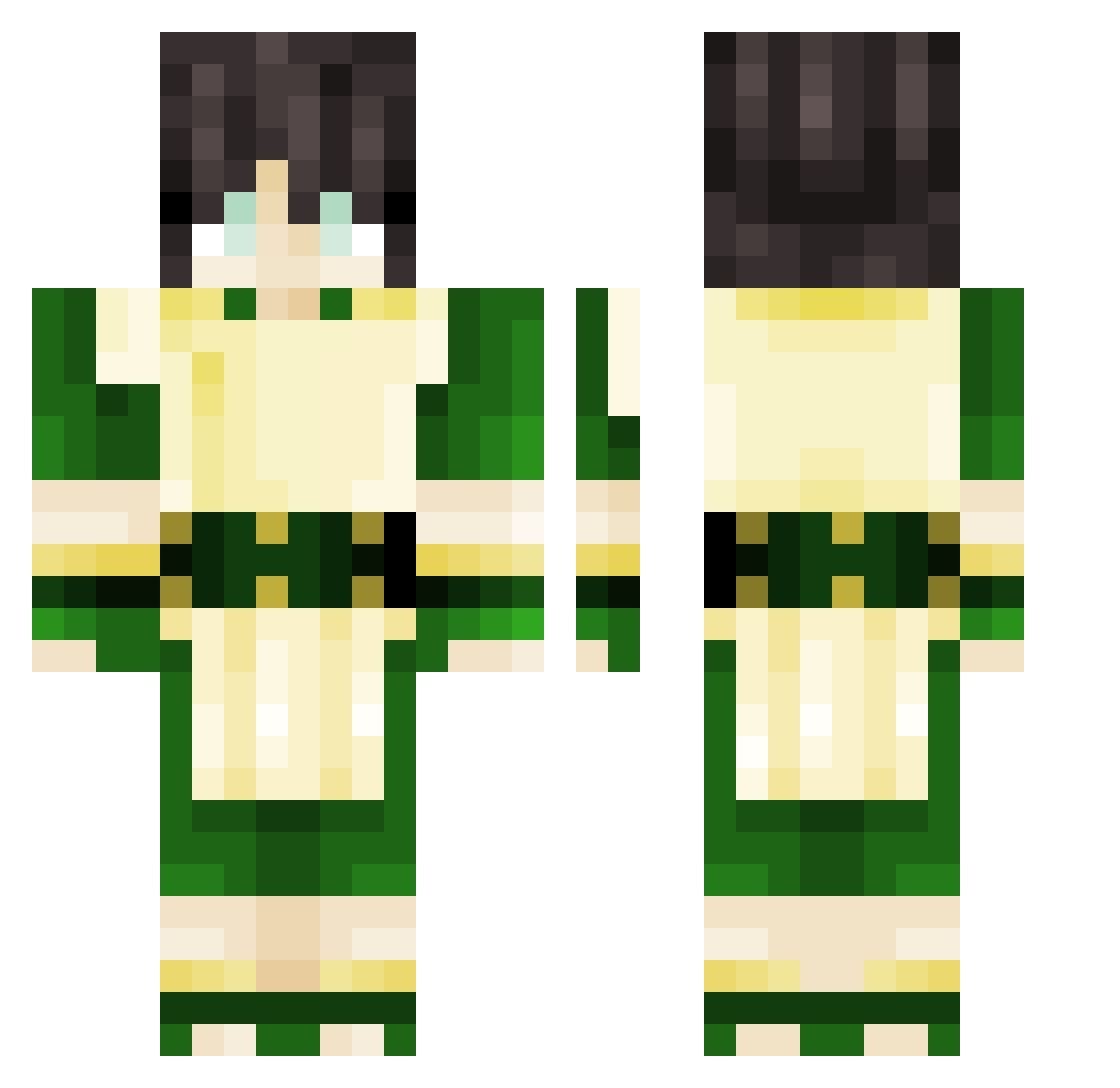 Isak_rosetoy Minecraft skin, front and back view