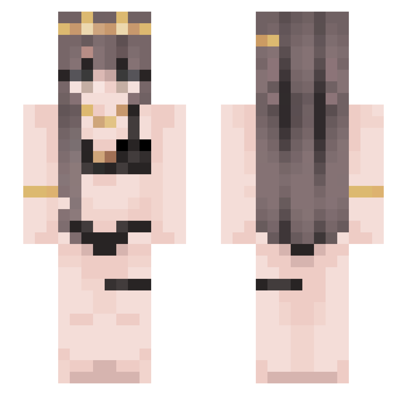 Bonnenuls Minecraft skin, front and back view