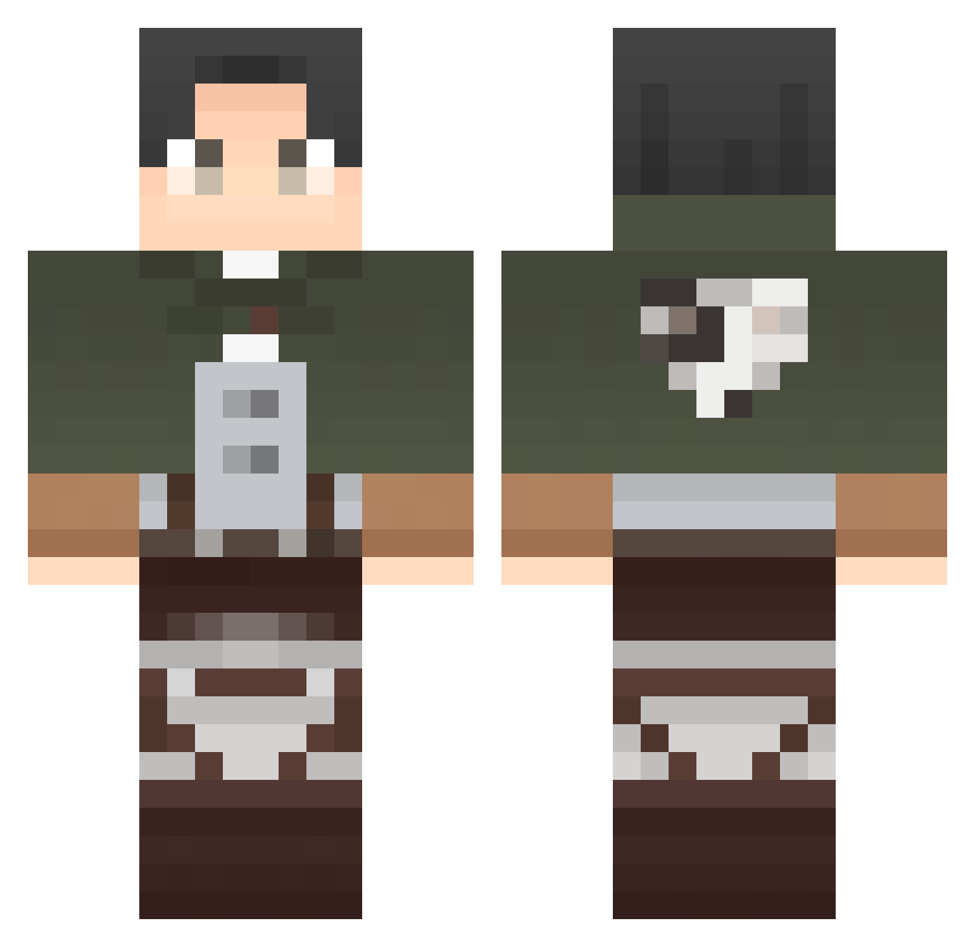Balaenoptera Minecraft skin, front and back view