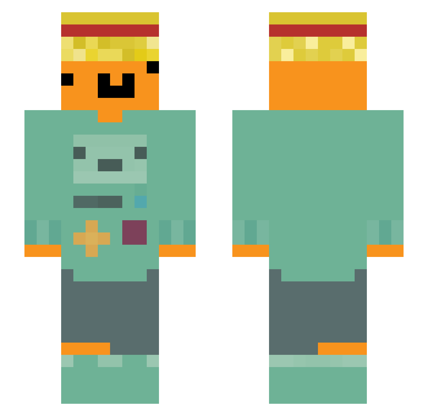 shoott Minecraft skin, front and back view