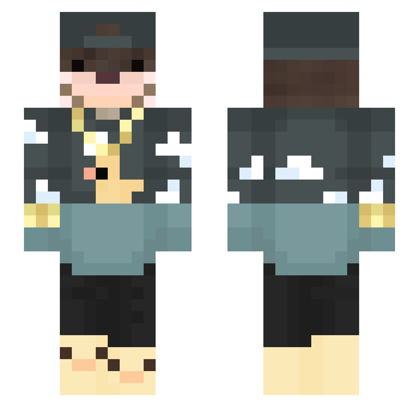 kalin Minecraft skin, front and back view