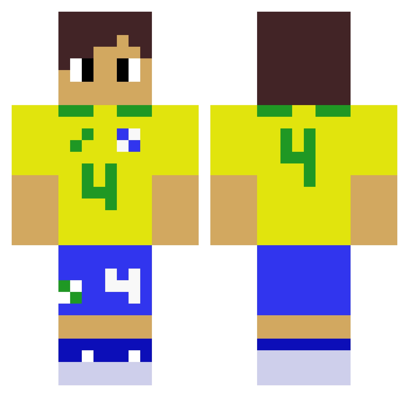 dectek Minecraft skin, front and back view
