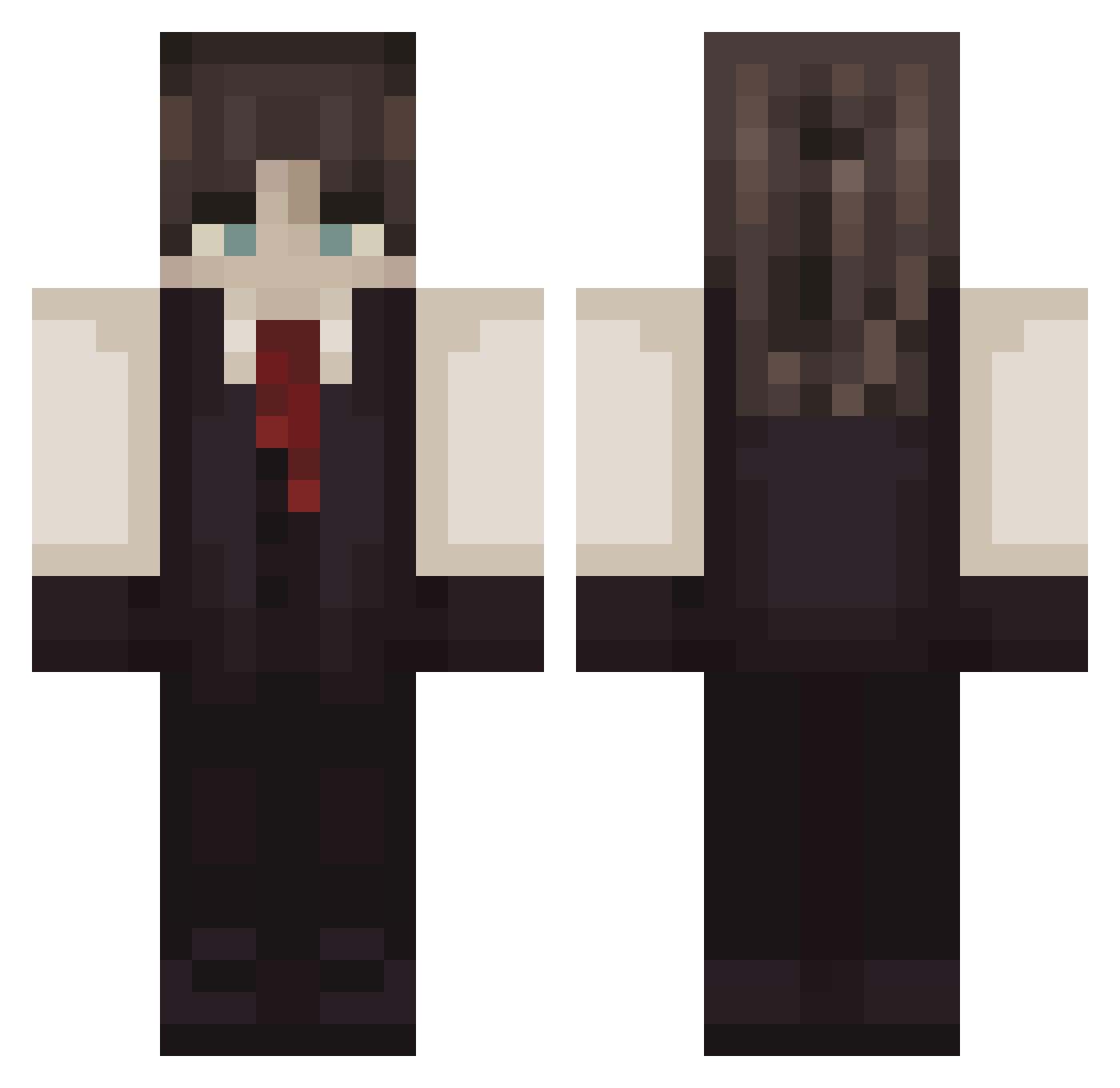 Cord1 Minecraft skin, front and back view