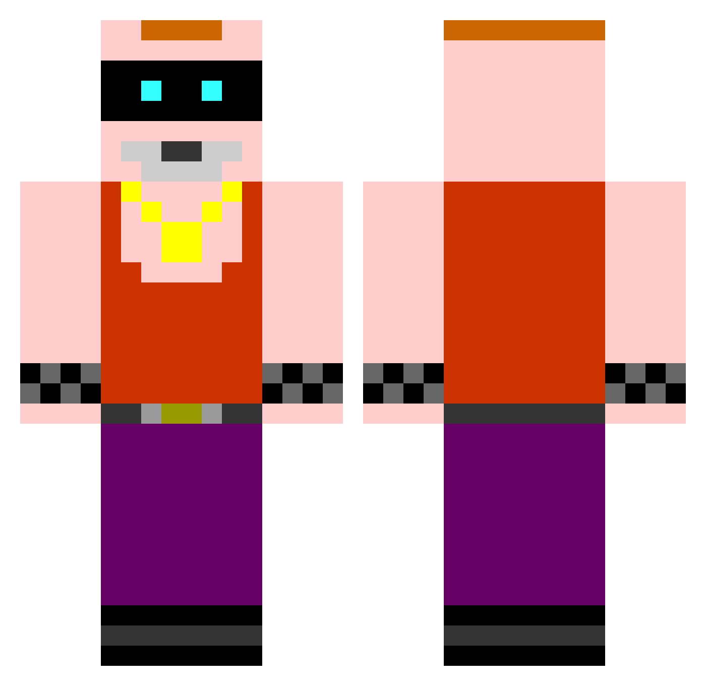 Simojo_ Minecraft skin, front and back view