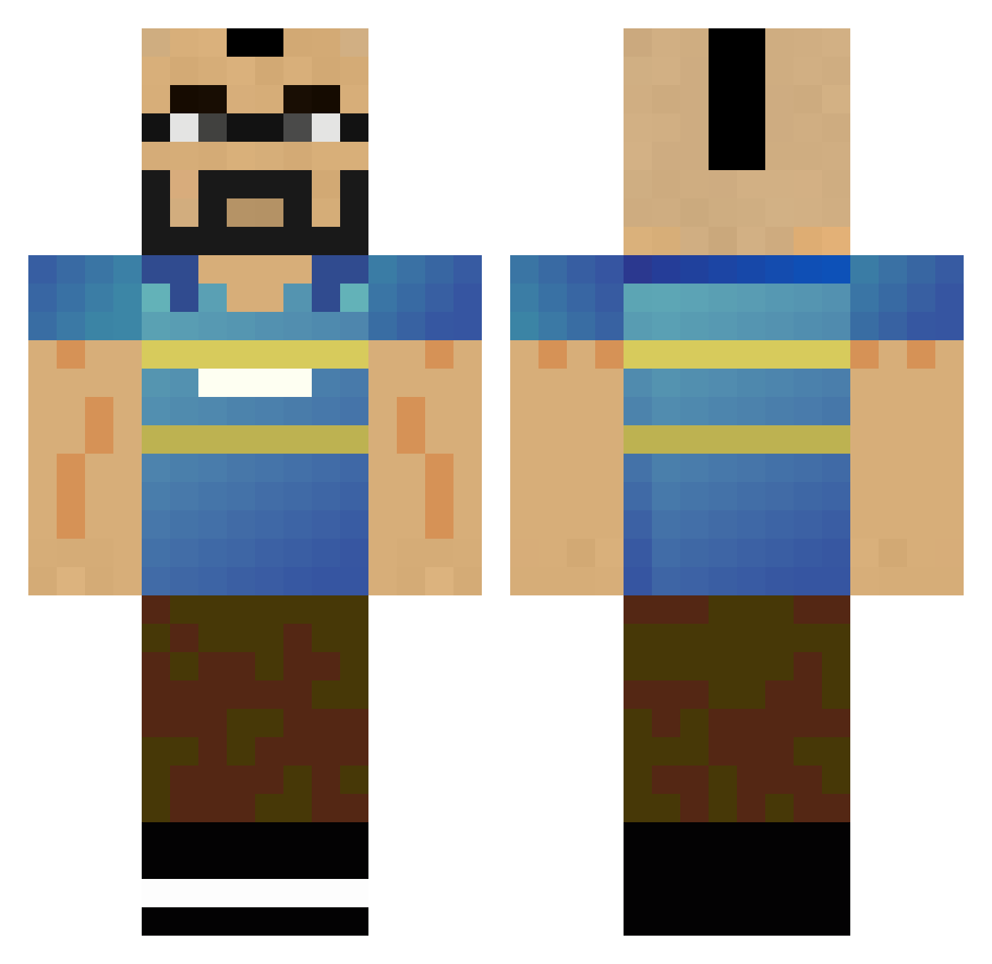 g44g Minecraft skin, front and back view