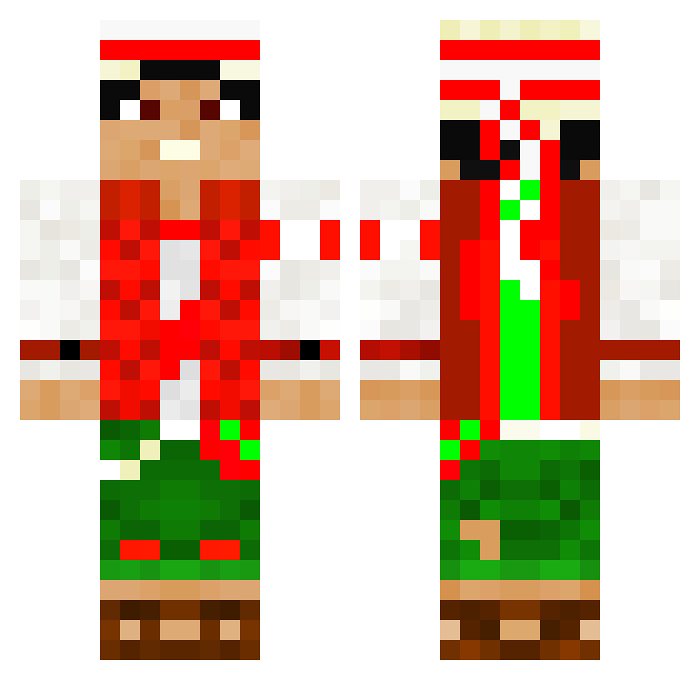 Z0DYL Minecraft skin, front and back view